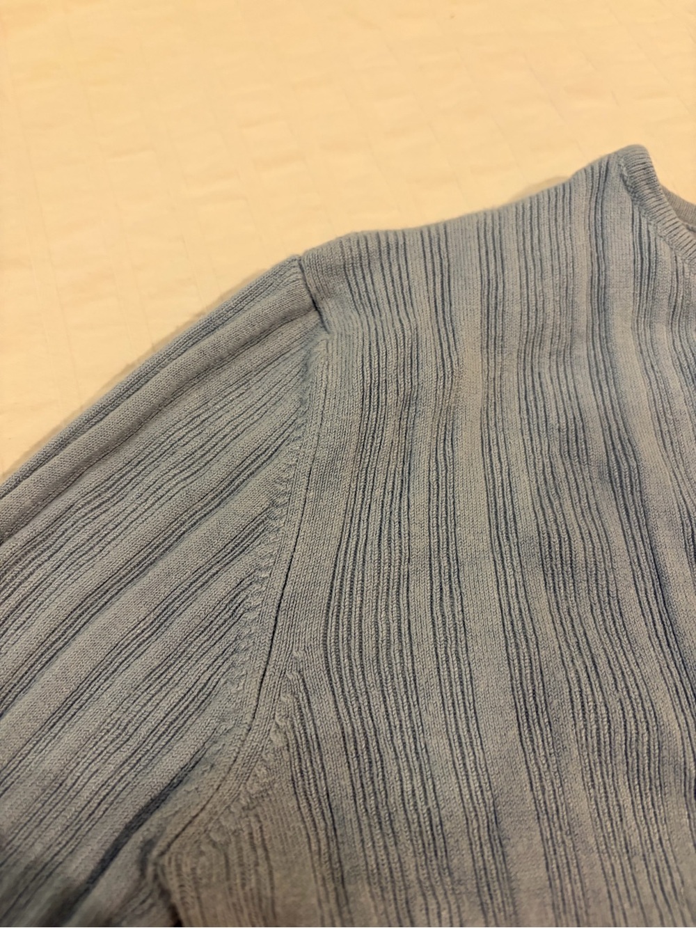 Garage Light Blue Ribbed Button-Front Crop Cardigan - Picture 3 of 3